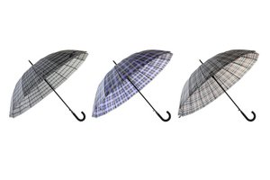 POLYESTER UMBRELLA 116X116X92 16 RODS 3 ASSORTMENTS. PW200004