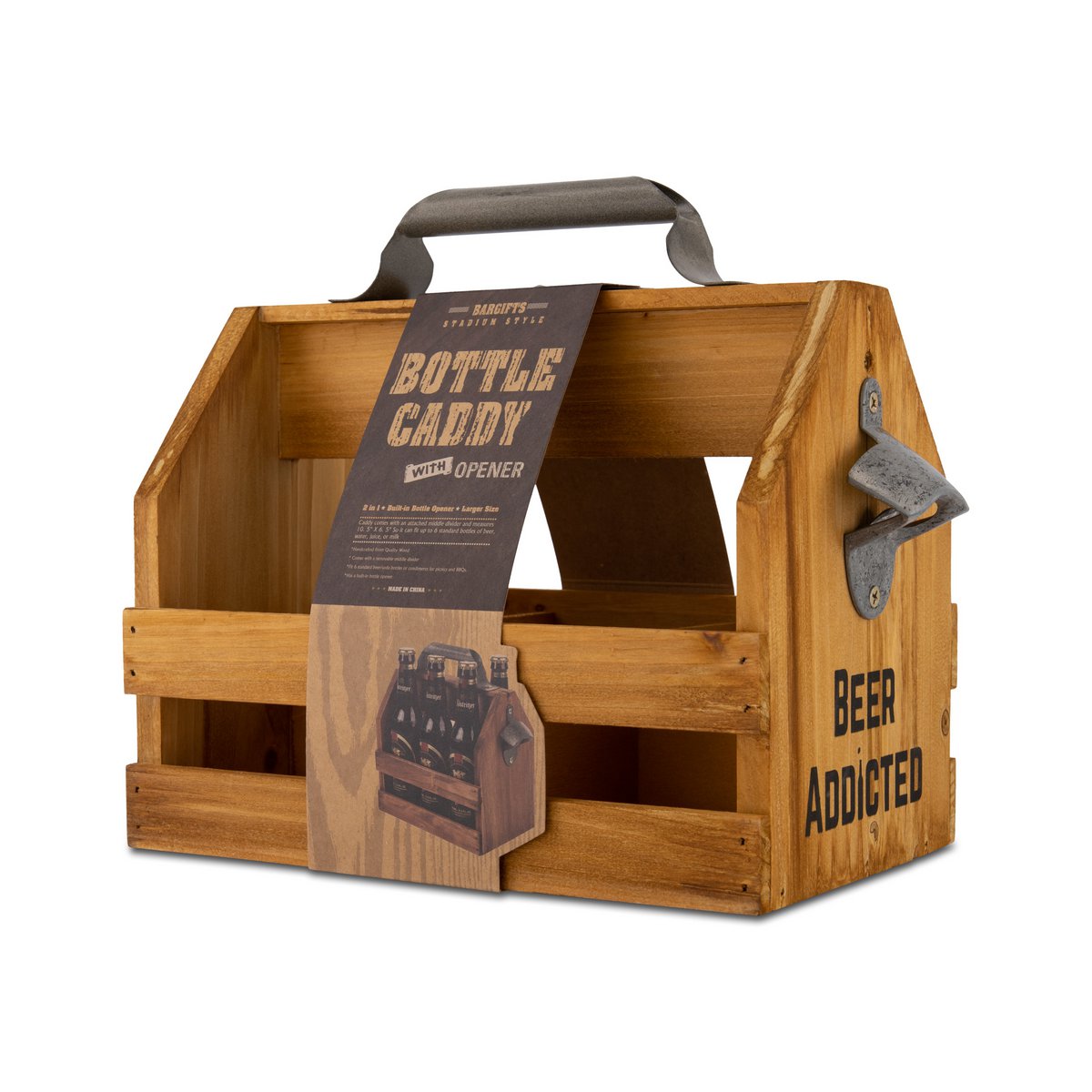 Wooden Caddy for 6 Beer Bottles