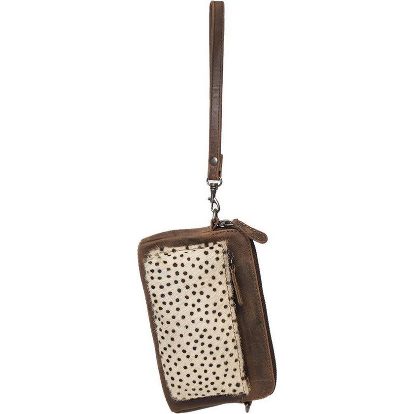 Telefontasche dunkelbraunes Leder mit Tierdruck dunkelbrauner Damenbeutel kleiner Crossbody
