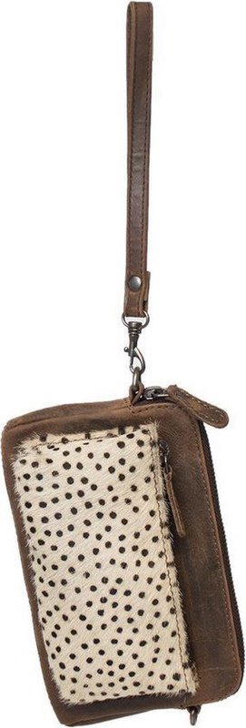 Telefontasche dunkelbraunes Leder mit Tierdruck dunkelbrauner Damenbeutel kleiner Crossbody