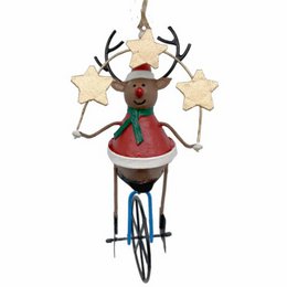 La renna Otto in bici indesiderata con le stelle