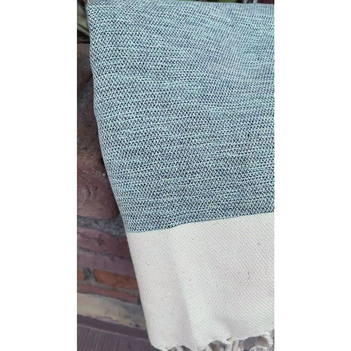 Serviette de Piscine Hammam en Coton MANOLIA - Sans Sable & Compacte - Turquoise - 180x100 cm