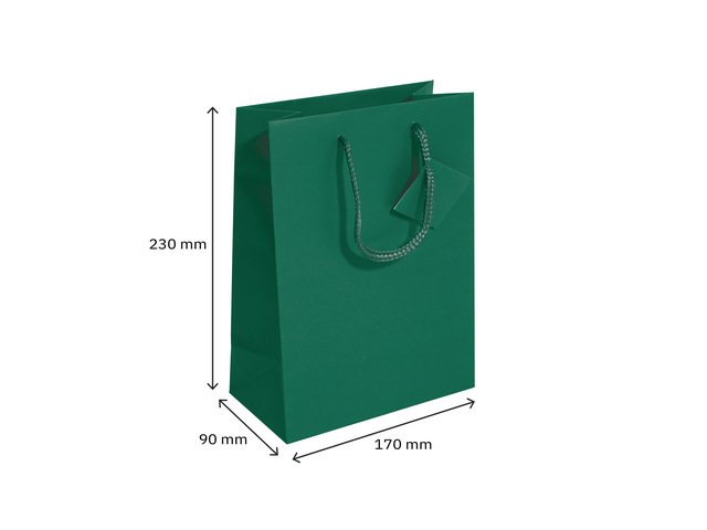 Cadeautas Sigel Medium, opaal groen, matte lak, cadeaukaartje, papier, 157 g,