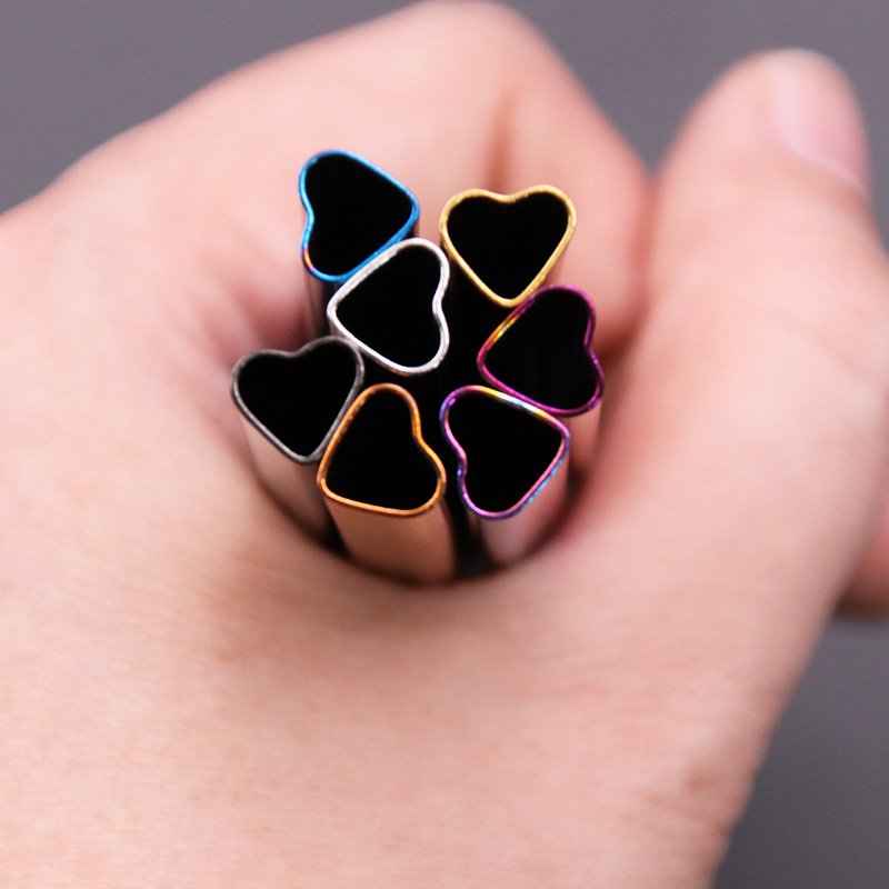 „Herz“-Strohhalm – gerade – 215 x 8 mm – 6 Farben erhältlich