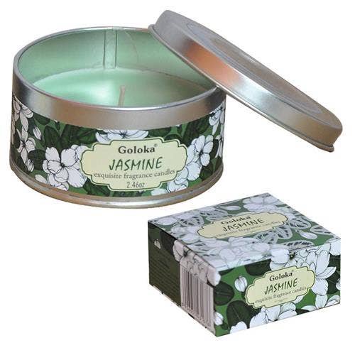 Goloka Boîte à bougies en cire de soja au jasmin