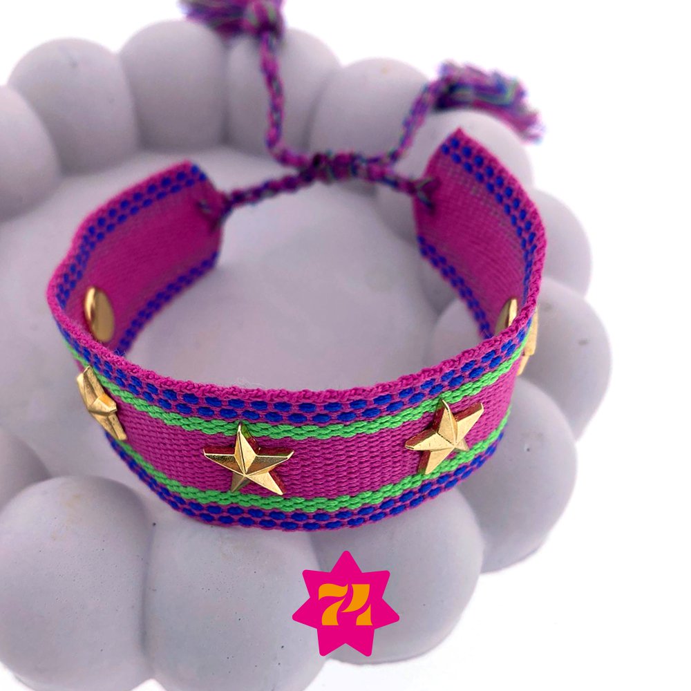 Pulsera tejida Estrella Cyclamen