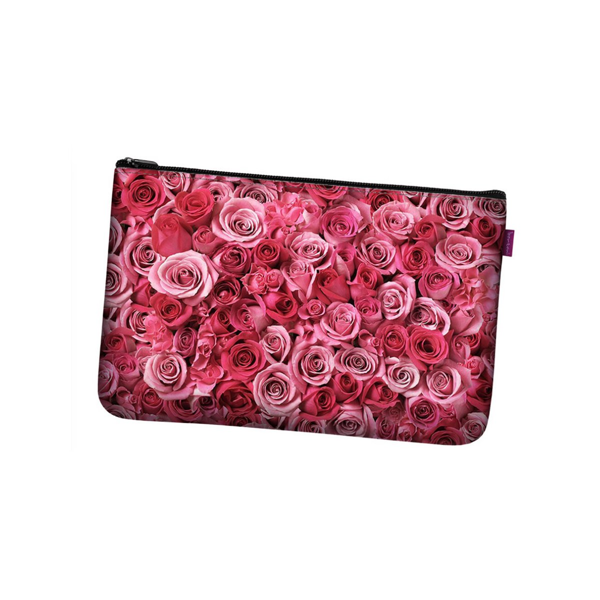 Valentine Roses Pochette in antraciet vilten zaklijn Bertoni