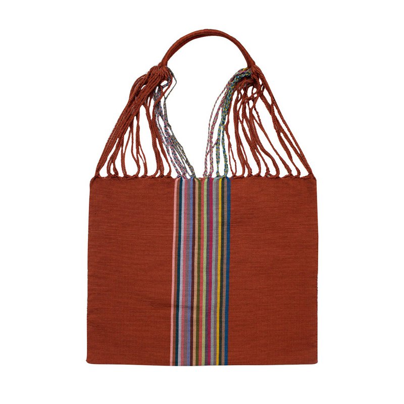 Shopping bag Boho Palmira hand -woven altrosa rust