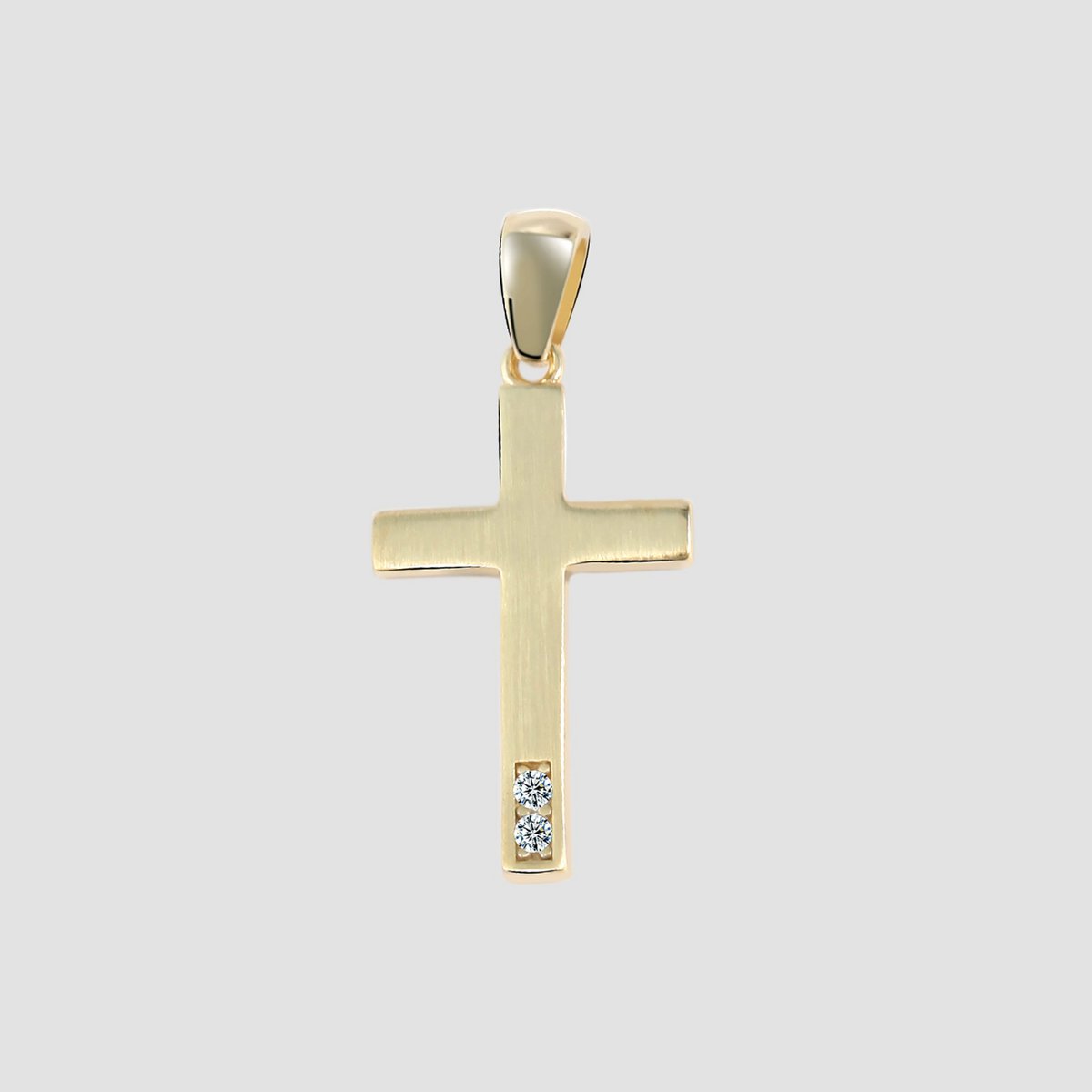 375/-Złota zawieszka "Jewel" bez łańcuszka, krzyżyk, lamówka, 9 karat, żółte złoto