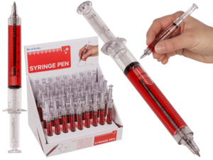 Syringe Pen with red liquid,