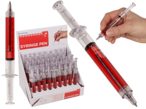 Syringe Pen with red liquid,