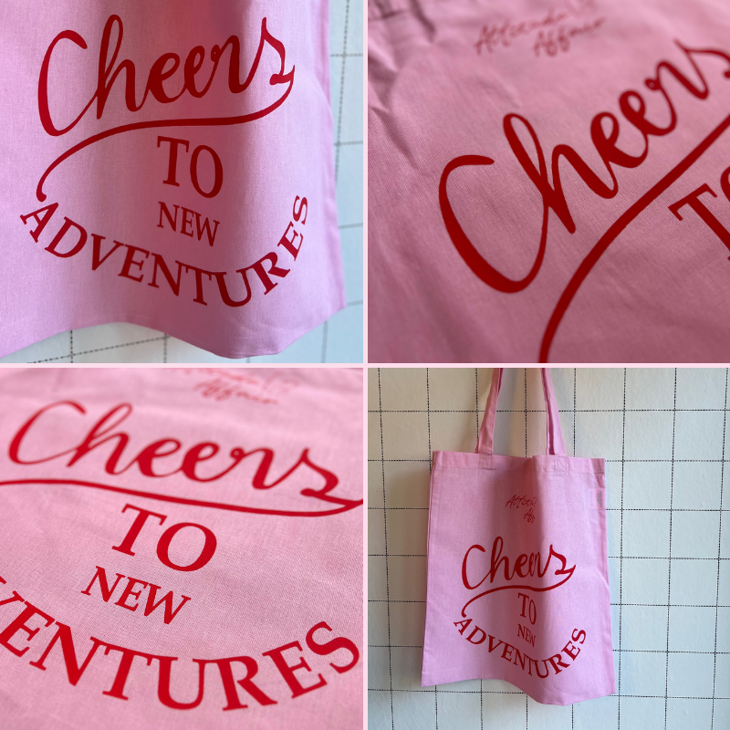 1-PCS %23StatementBag CHEERS TO NEW ADVENTURES "Message sur le sac" sac en tissu sac en jute sac à provisions en coton
