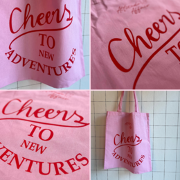 1-STK %23StatementBag Skål for nye eventyr "Message on Bag" stoftaske jutepose indkøbstaske bomuld