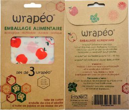 wrapéo beeswax - set of 3 S/M/L color - 18x20 / 25x28 / 33x35.5 cm