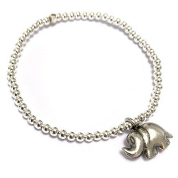 Pulsera de plata con amuleto de la suerte