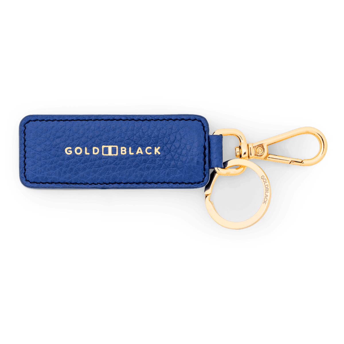 Key ring leather with nappa embossing blue