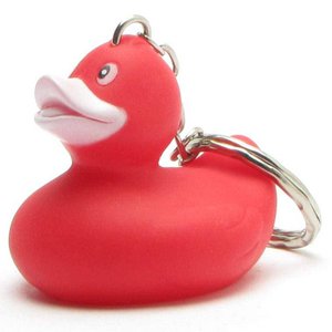 Sleutelhanger badeend Friederike rood - badeend