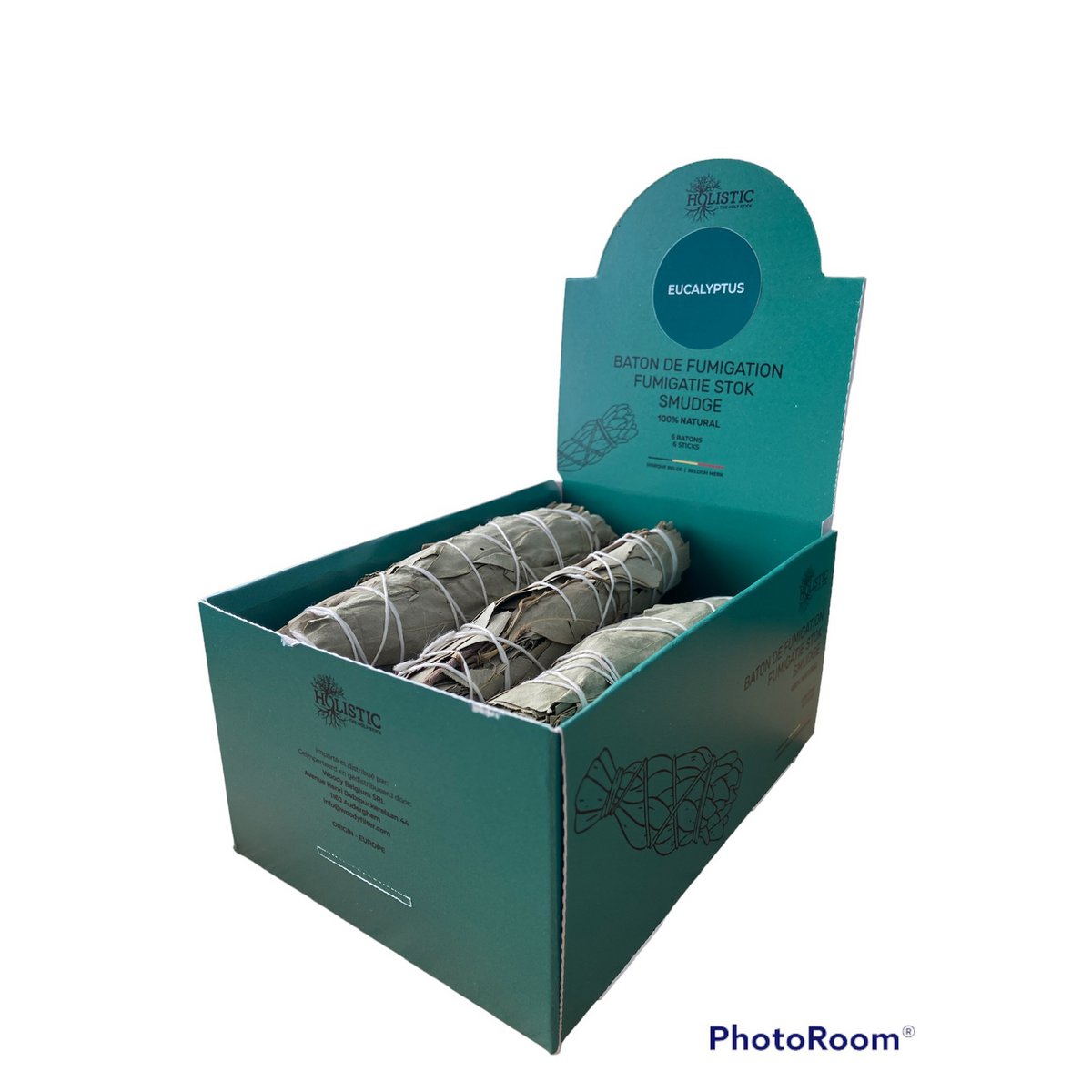 6 Eukalyptus Smudge-Display-Box mit 6 Begasungsstöcken am Eukalyptus