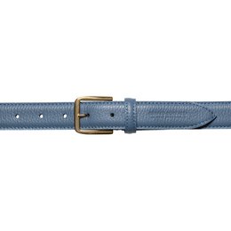 RB4023P | Women's Belt Made in Italy in Genuine Dollar Grained Leather. Buckle in shiny gold finish. Aviation color. Dimensions: 115 x 3.0 x 0.5 cm (waistline 100 cm)
