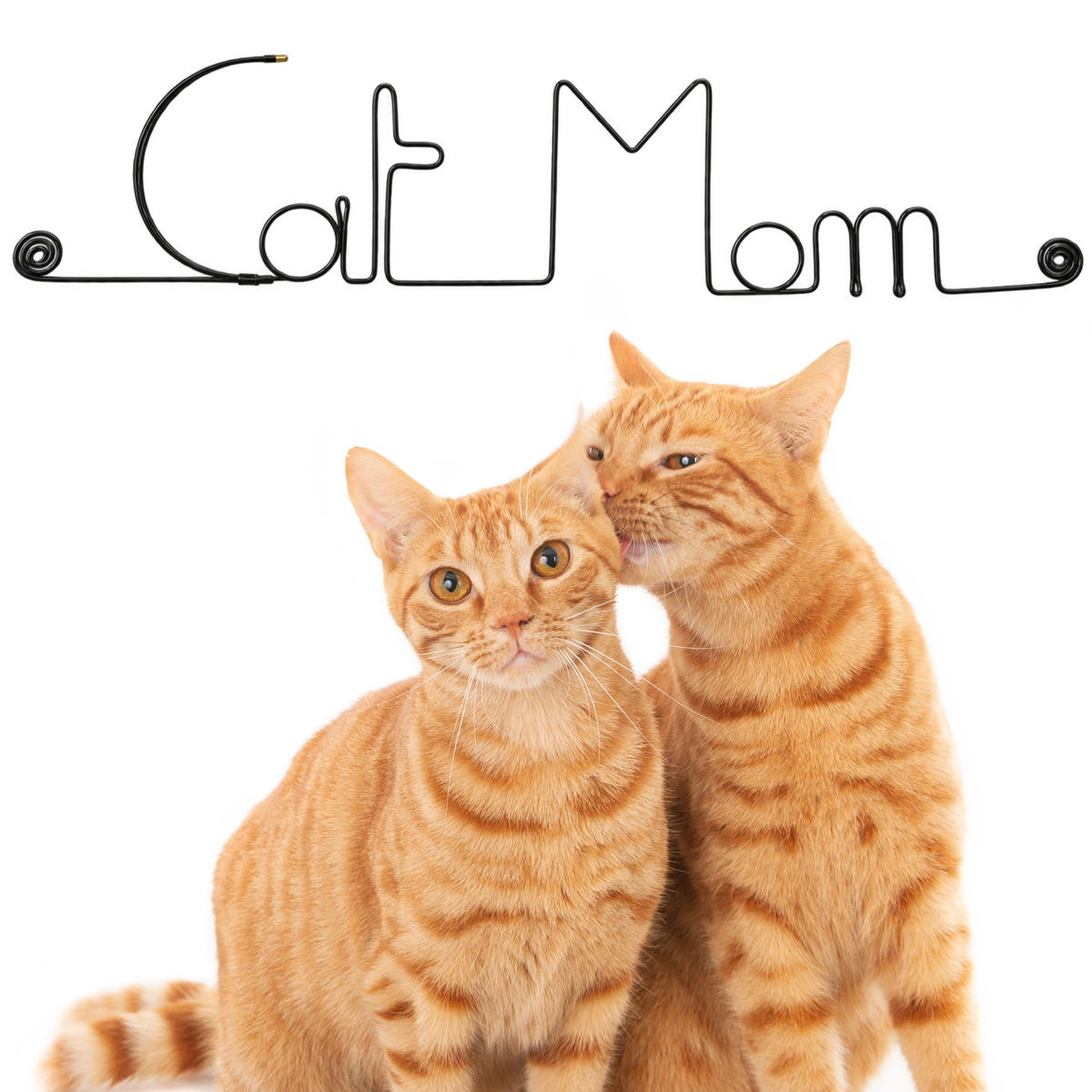 Decoración de pared de alambre "Gato" "Mamá Gato" - para fijar - Joyería de pared