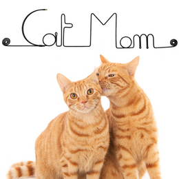 Decoración de pared de alambre "Gato" "Mamá Gato" - para fijar - Joyería de pared