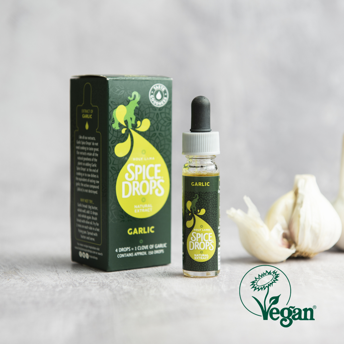 Natürlicher Knoblauchextrakt, Gewürztropfen, ätherisches Öl, vegan