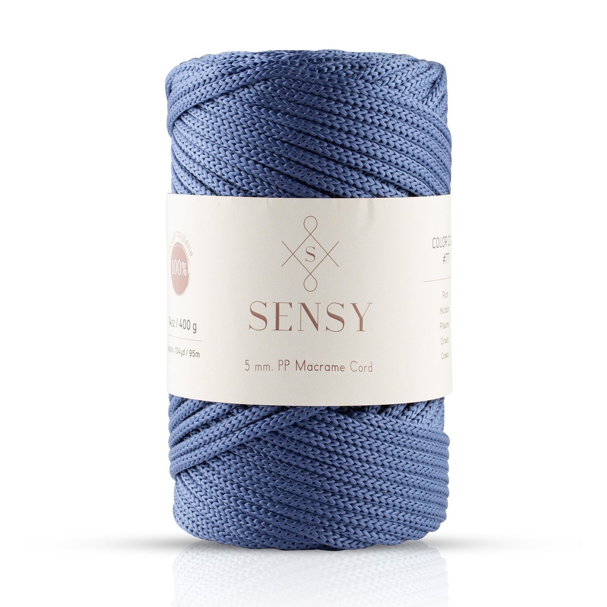 Cordoncino macramè Sensy Premium da 5 mm - 104 iarde, 100% poliestere