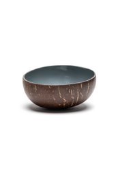 A decorative bowl made of blue stone with a smooth, rounded shape.