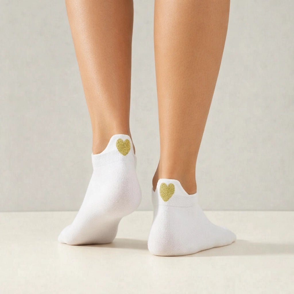 Confezione da 5 calzini da donna con linguetta a cuore dorata I 35-41