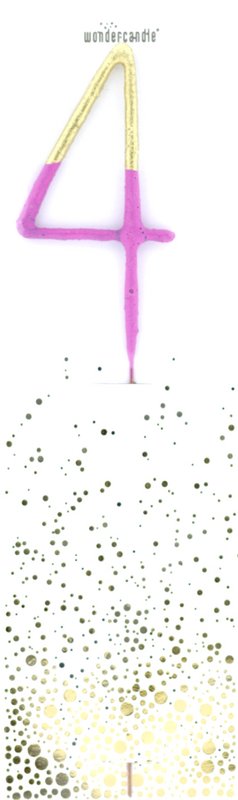4 Bicolor 2-farbig gold pink Wondercandle® classic