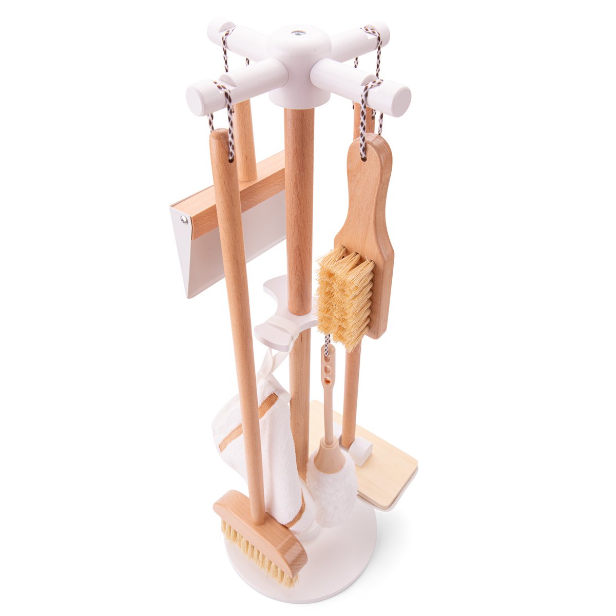 Wooden Toy Cleaning Set with Stand - 6-piece