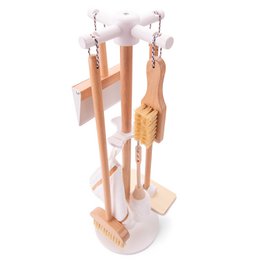 Wooden Toy Cleaning Set with Stand - 6-piece