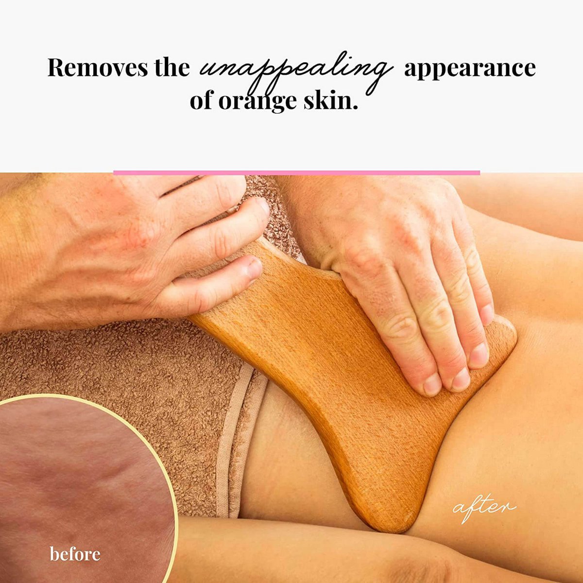 Masajeador de celulitis de madera Gua Sha Paleta de drenaje linfático Maderoterapia