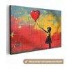 Canvas schilderij  - Wanddecoratie Banksy Style - Kleurrijk - Graffiti - Meisje - Street art - Muurdecoratie woonkamer - Slaapkamer decoratie - Kamer accessoires - Schilderijen op canvas