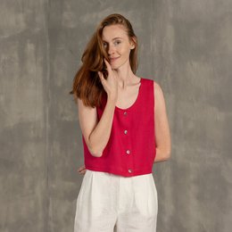 Pulsante Front Crop Top Monica