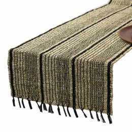 Rustic Table Runner with Fringe | Farmhouse Seagrass Table Runner Decorative Table Mat