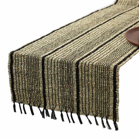 Rustic Table Runner with Fringe | Farmhouse Seagrass Table Runner Decorative Table Mat