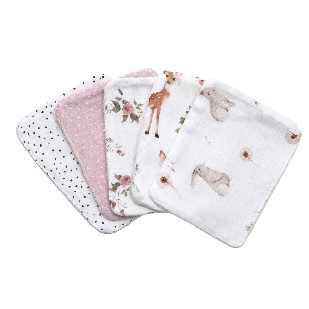 Bamboo washcloths 5-pack - Pink