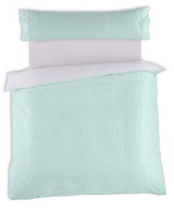 Conjunto de FUNDA NORDICA y funda de almohada Greta, color aqua - Cama de 150 (2 piezas) - 100% algodón - 200 hilos. Gramage: 125