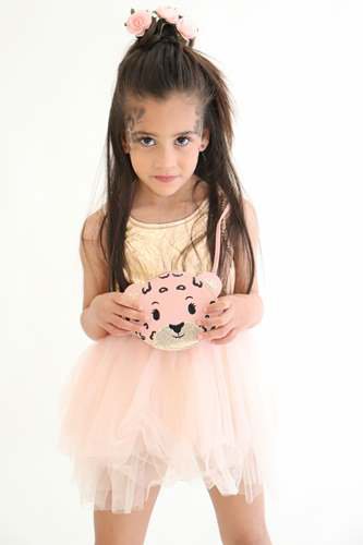 Sac bandoulière enfant - Léo le Léopard rose