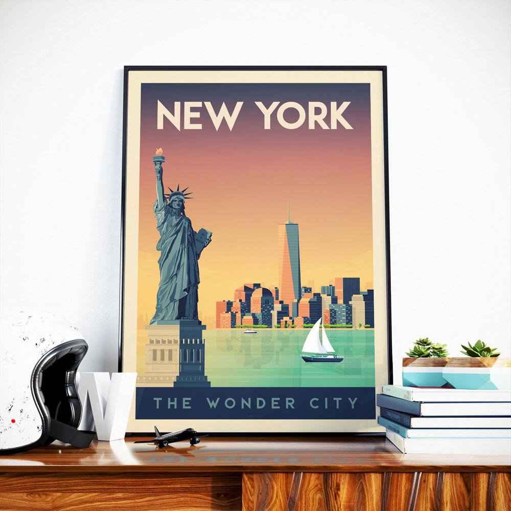Vintage poster van New York | Poster City New York Verenigde Staten