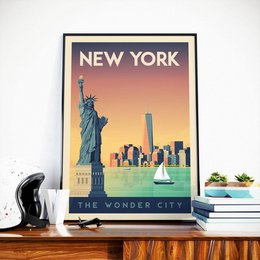 Vintage poster van New York | Poster City New York Verenigde Staten
