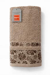 Asciugamani collezione "Daisy" con bordo floreale - cotone 500 g/m²