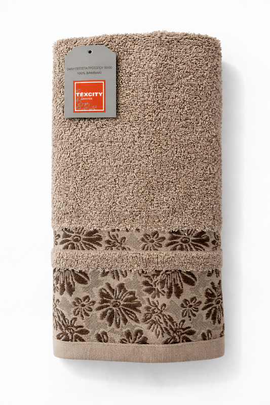 Asciugamani collezione "Daisy" con bordo floreale - cotone 500 g/m²