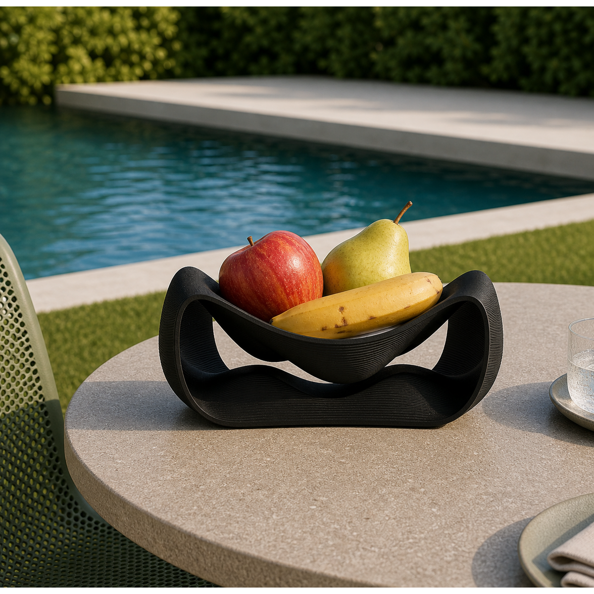 Fano modernes Design Obstschale Black Edition