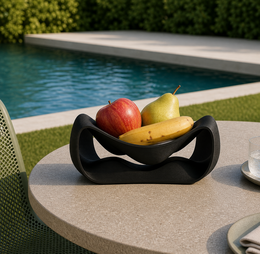 Fano modernes Design Obstschale Black Edition