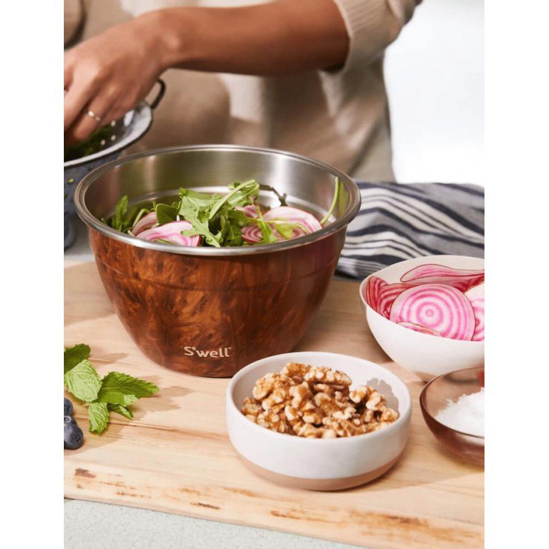 Salad Bowl Kit S´Well Teakwood 1,9L