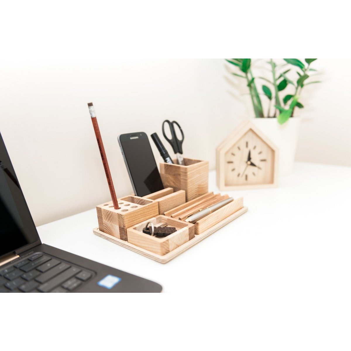 Wooden desk organizer, Desk organizer set