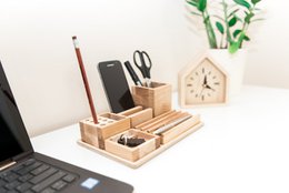Wooden desk organizer, Desk organizer set