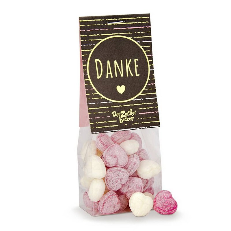 Snack bag thanks candy heart vegan gift